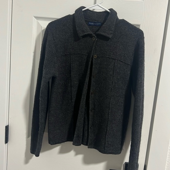 Wool gray jacket/cardigan size MP - Picture 1 of 6